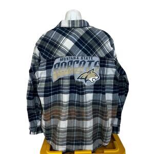 Montana State University Bobcats Plaid Flannel Shirt XL Football MSU Tailgate